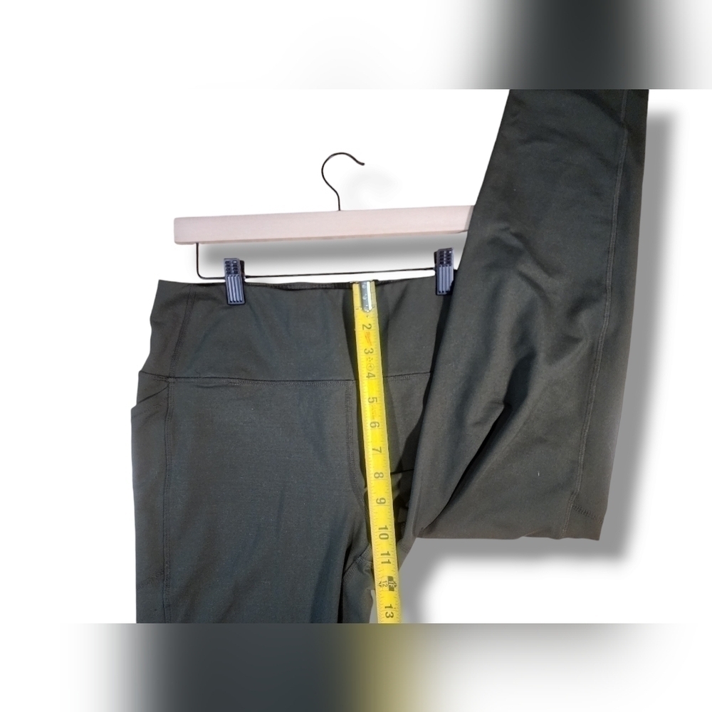 DSG Leggings Stretch Workout Pockets Quick Dry Moss/Olive Womens XL - Picture 5 of 8